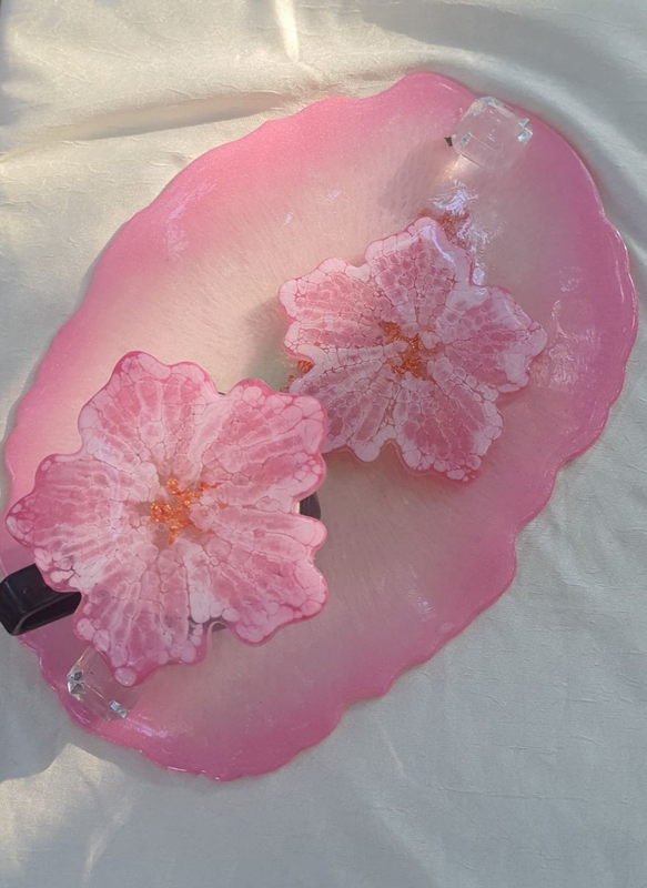 Resin Tray With Coasters