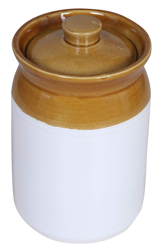 RAJ ROYAL Ceramic Storage Jar - 1 Piece, Cream